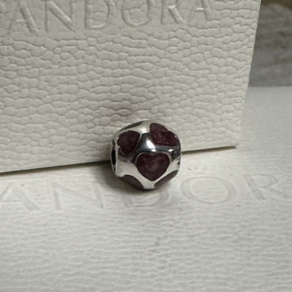Pandora Jewelry - Pandora great shape love you purple burgundy enamel hearts s925 ale silver charm